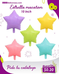 Globo Metalizado Estrella Macaron Pastel 10 Pulgadas (Inch)